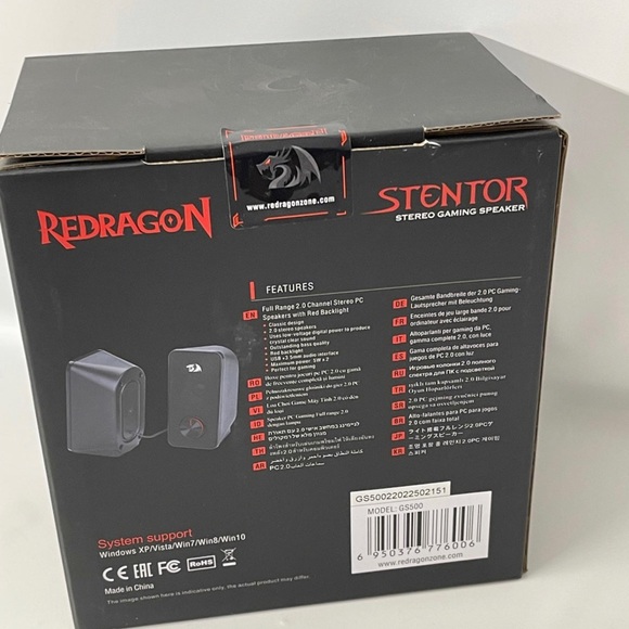 RedRagon Stentor Stereo Gaming Speaker w/Red Backlight - Picture 5 of 5
